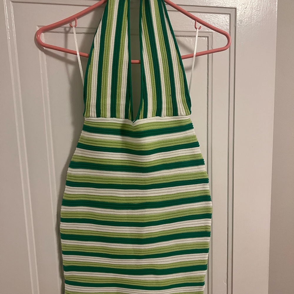 Princess Polly green halter dress